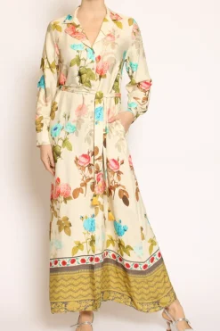 Abito chemisier fantasia burro/peach/militare