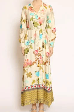 Abito chemisier fantasia burro/peach/militare