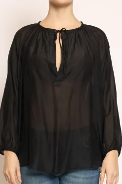 Blusa in mussola nero
