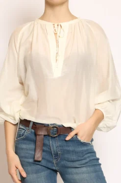 Blusa in mussola off white