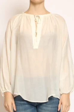 Blusa in mussola off white