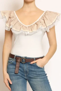 Body voulant bianco/sabbia