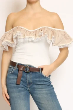 Body voulant bianco/sabbia