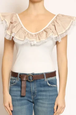 Body voulant bianco/sabbia