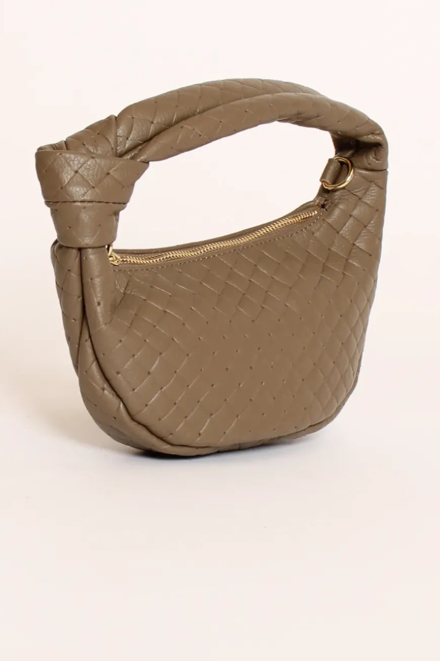 Borsa cestinata tortora