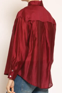 Camicia CAMY in mussola TENCEL FIBRA NATURALE vino