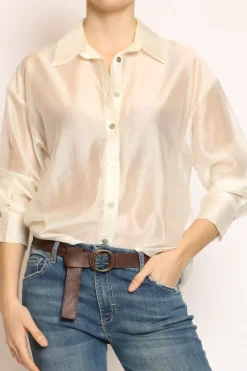 Camicia CAMY in mussola TENCEL FIBRA NATURALE burro