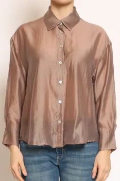 Camicia CAMY in mussola TENCEL FIBRA NATURALE mauve