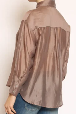 Camicia CAMY in mussola TENCEL FIBRA NATURALE mauve