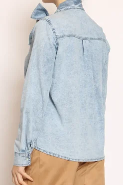 Camicia CARRIE con fiocco stone wash denim