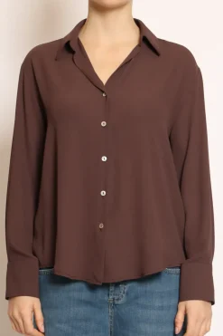 Camicia CLAY MANO SETA moka