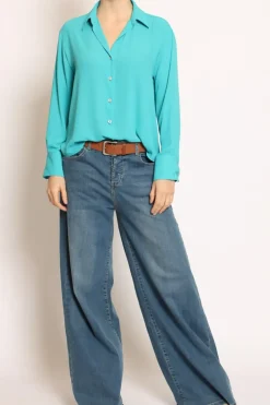 Camicia CLAY MANO SETA turchese