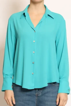 Camicia CLAY MANO SETA turchese