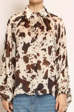 Camicia cow print beige/moro