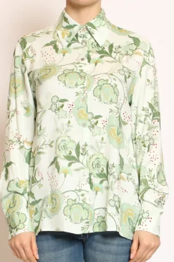 Camicia fantasia acqua/verde/salvia