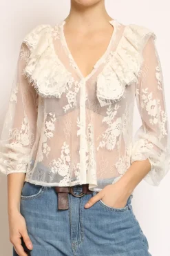 Camicia pizzo burro