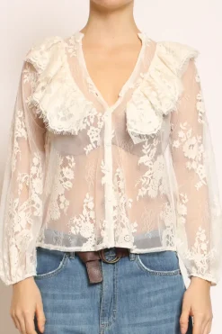 Camicia pizzo burro