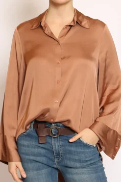 Camicia satin bronzo