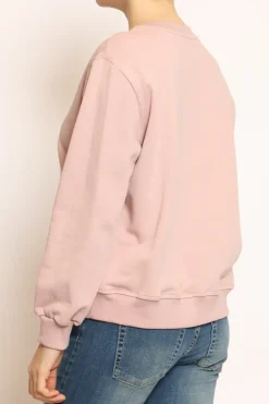 Felpa girocollo fiocco rosa