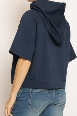 Felpa light con cappuccio blu
