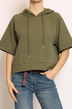 Felpa light con cappuccio militare
