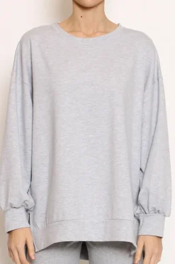 Felpa light spacchi laterali grigio melage