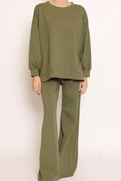 Felpa light spacchi laterali militare