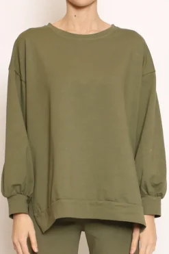 Felpa light spacchi laterali militare