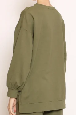 Felpa light spacchi laterali militare