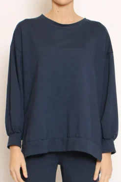 Felpa light spacchi laterali blu
