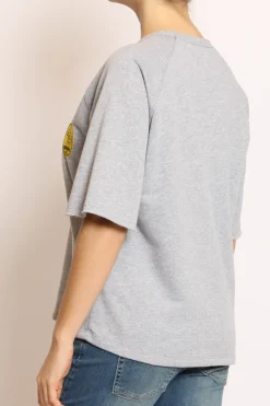 Felpa patch Snoopy grigio