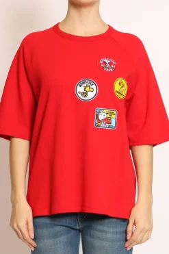 Felpa patch Snoopy rosso