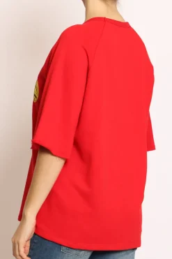 Felpa patch Snoopy rosso