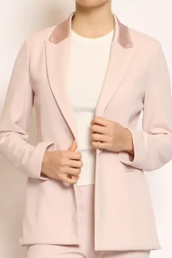 Giacca 1 bottone collo raso rosa