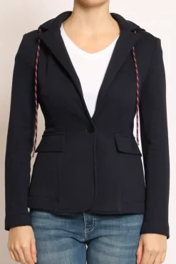 Giacca in felpa con cappuccio blu
