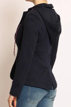 Giacca in felpa con cappuccio blu