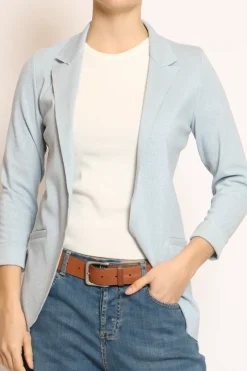 Giacca JIN elasticizzata lurex cielo