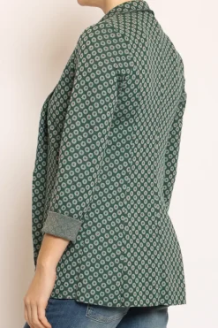 Giacca JIN elasticizzata ottagono lurex bottiglia/acqua/bronzo