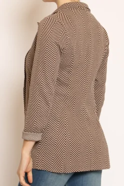 Giacca JIN elasticizzata spinata lurex moka/burro/oro