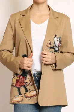 Giacca over patch topo camel