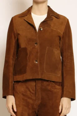 Giacca scamosciata genuine leather cuoio