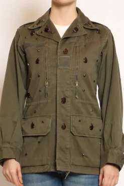 Giacca vintage con applicazioni militare