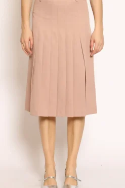 Gonna plisse\' con pizzo rosa