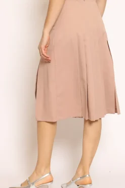 Gonna plisse\' con pizzo rosa