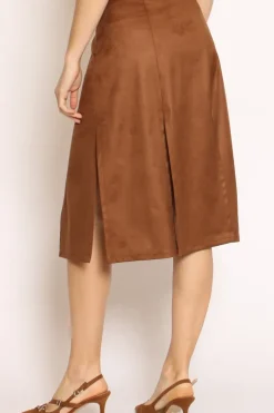 Gonna spacchi suede cuoio