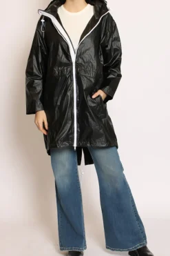 Impermeabile con zip nero
