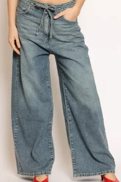 Jeans JELENE wide leg con coulisse denim