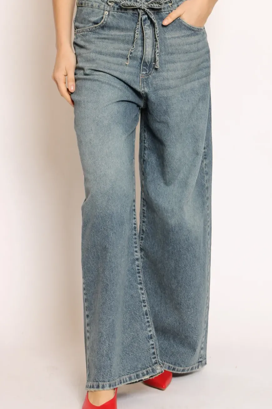 Jeans JELENE wide leg con coulisse denim