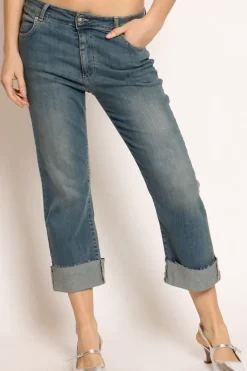 Jeans JENNIFER flare crop denim