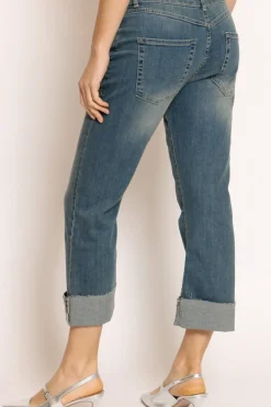 Jeans JENNIFER flare crop denim